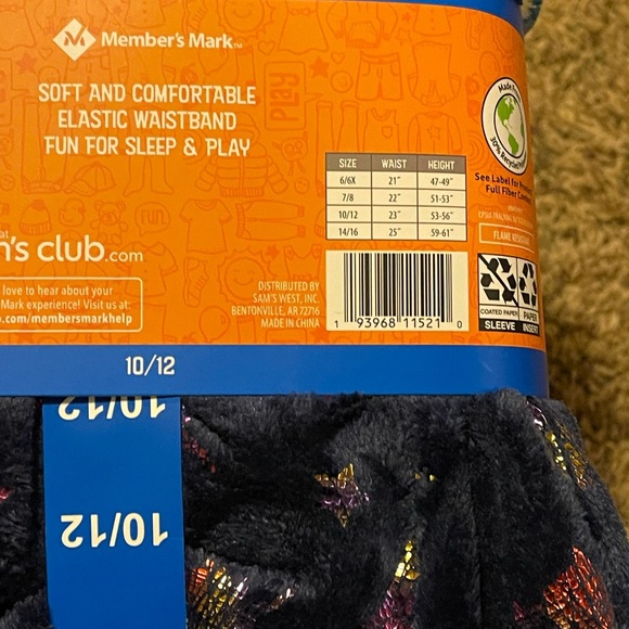 Member's Mark Girl's Favorite Plush Soft Fleece Sleep Pant 2 Pack 10/12 Unicorn - Picture 6 of 6